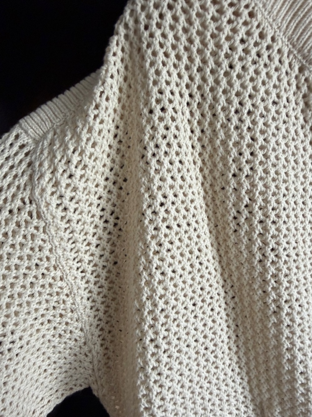 Old Navy Cream Open-Weave Crewneck Sweater - Picture 4 of 5